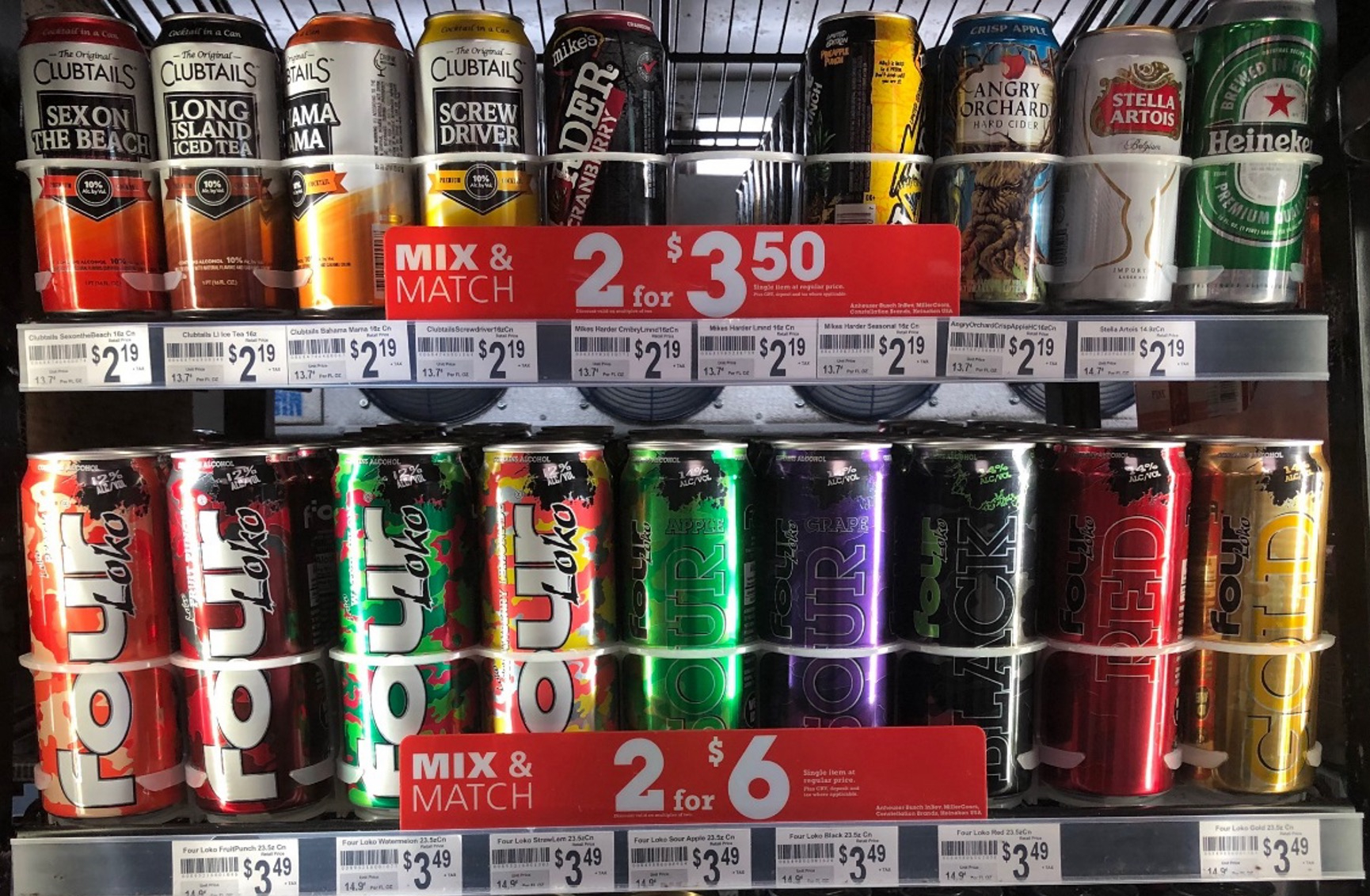 Retail display of alcohol products